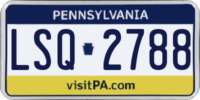 PA license plate LSQ2788