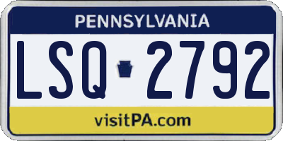 PA license plate LSQ2792