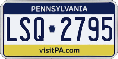 PA license plate LSQ2795