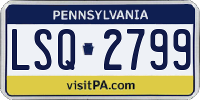 PA license plate LSQ2799