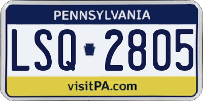 PA license plate LSQ2805