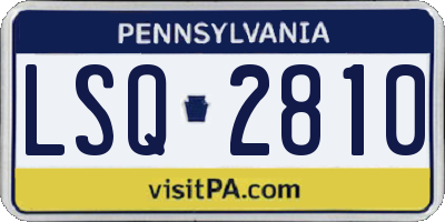 PA license plate LSQ2810