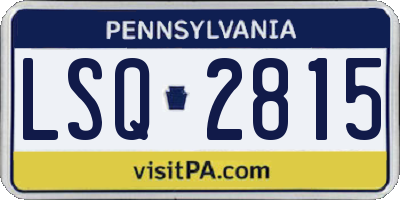 PA license plate LSQ2815