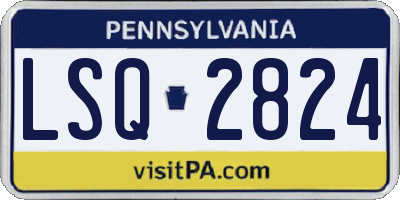 PA license plate LSQ2824