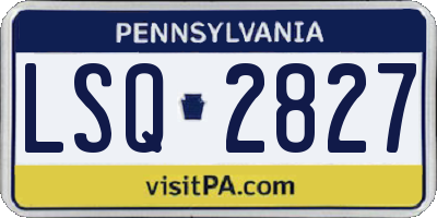 PA license plate LSQ2827
