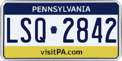 PA license plate LSQ2842