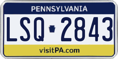 PA license plate LSQ2843