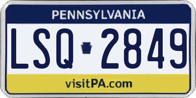 PA license plate LSQ2849
