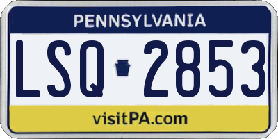 PA license plate LSQ2853