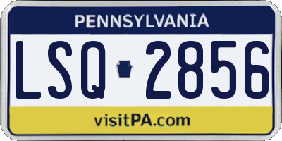 PA license plate LSQ2856