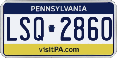 PA license plate LSQ2860
