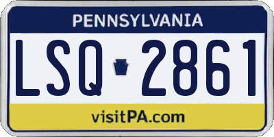 PA license plate LSQ2861