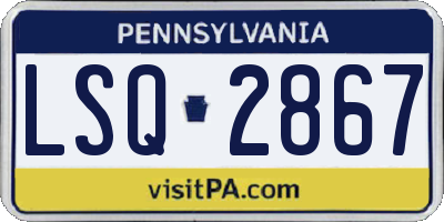 PA license plate LSQ2867