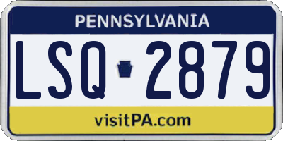 PA license plate LSQ2879