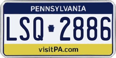 PA license plate LSQ2886