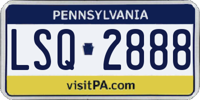 PA license plate LSQ2888