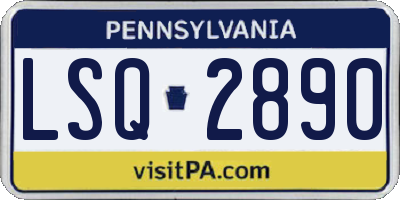 PA license plate LSQ2890