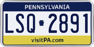 PA license plate LSQ2891