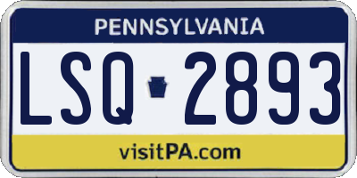 PA license plate LSQ2893