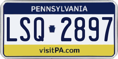 PA license plate LSQ2897