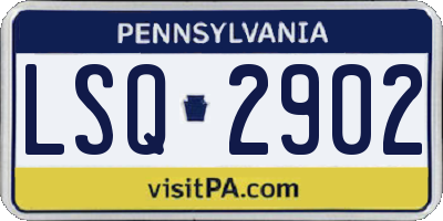 PA license plate LSQ2902