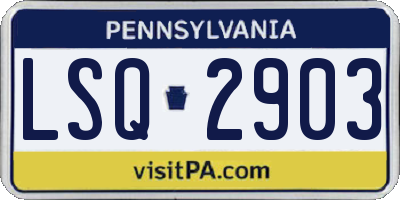 PA license plate LSQ2903