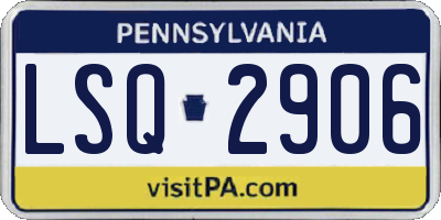 PA license plate LSQ2906