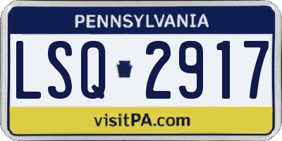 PA license plate LSQ2917