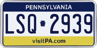 PA license plate LSQ2939