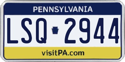 PA license plate LSQ2944