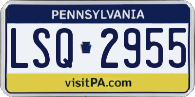 PA license plate LSQ2955