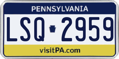 PA license plate LSQ2959