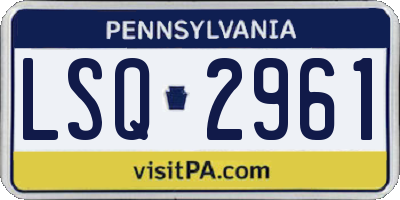 PA license plate LSQ2961