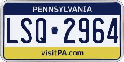 PA license plate LSQ2964