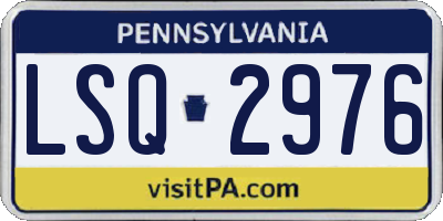 PA license plate LSQ2976