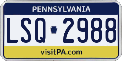 PA license plate LSQ2988