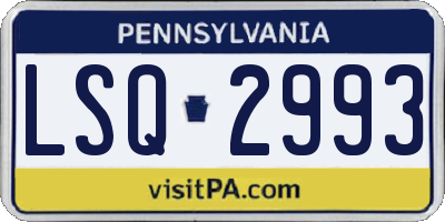 PA license plate LSQ2993