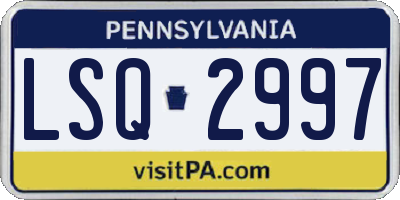 PA license plate LSQ2997