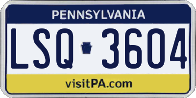 PA license plate LSQ3604