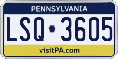 PA license plate LSQ3605