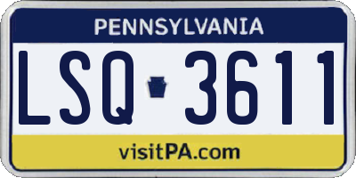 PA license plate LSQ3611