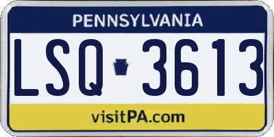 PA license plate LSQ3613