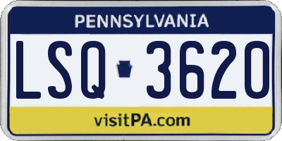 PA license plate LSQ3620