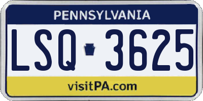 PA license plate LSQ3625