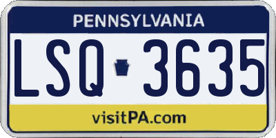 PA license plate LSQ3635