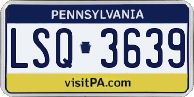 PA license plate LSQ3639