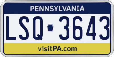 PA license plate LSQ3643