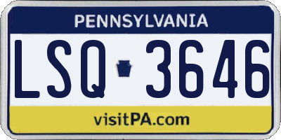 PA license plate LSQ3646