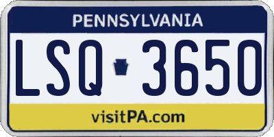PA license plate LSQ3650