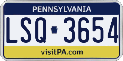 PA license plate LSQ3654